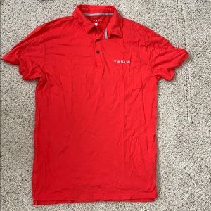 Tesla Shirts - Red Tesla Polo Tesla Shirts - Red Tesla Polo